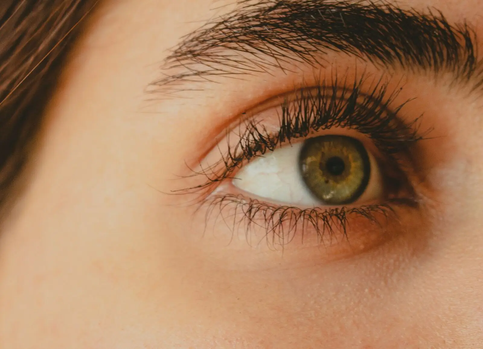 Close-up of long lash extensions
