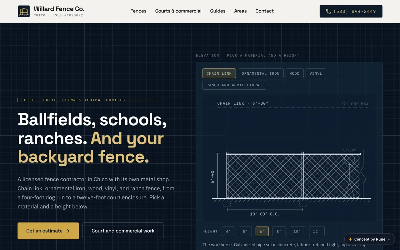 Willard Fence Co. screenshot