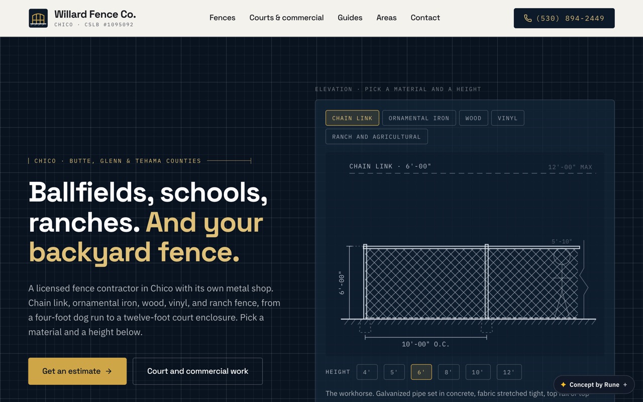 Willard Fence Co. screenshot